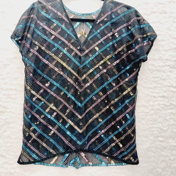 Blouse Top Size ? Glam Luxe Y2K Revival Alt Girl Maximal Ornate Mob Wife Shiny - Picture 10 of 11